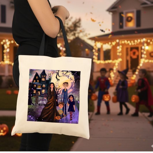 Haunted House "Trick or treat" Budget Canvas tas