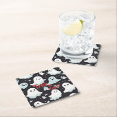 Haunted House Trick Treat Halloween Kartonnen Onderzetters (Insitu)