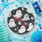 Haunted House Trick Treat Halloween Papieren Bordje (Feest)