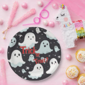 Haunted House Trick Treat Halloween Papieren Bordje (Feest)