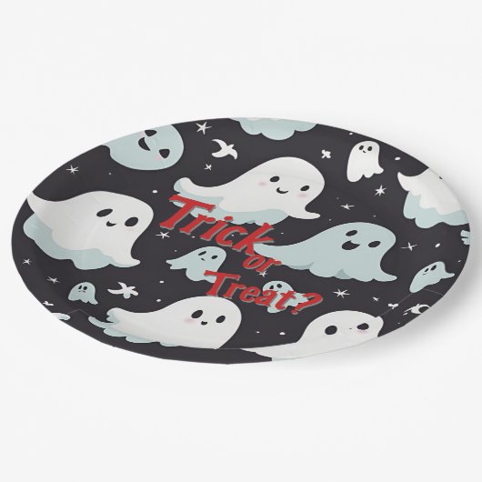 Haunted House Trick Treat Halloween Papieren Bordje (Gekanteld)