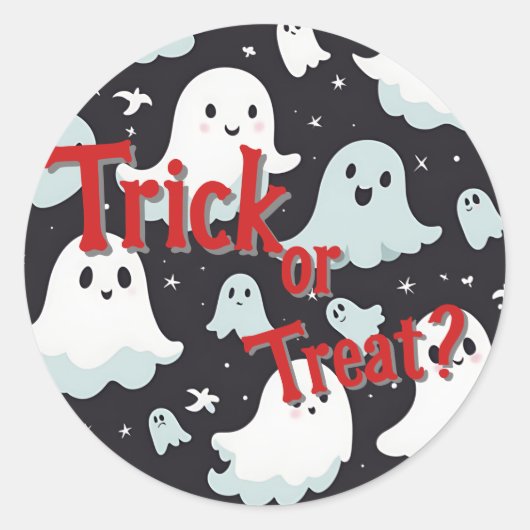 Haunted House Trick Treat Halloween Ronde Sticker (Voorkant)