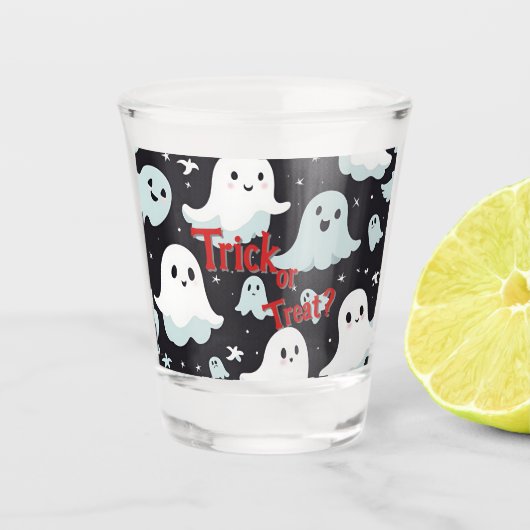 Haunted House Trick Treat Halloween Shot Glas (Voorkant)