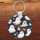 Haunted House Trick Treat Halloween Sleutelhanger (Achterkant)