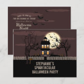 Haunted House Uitnodiging Briefkaart (Voorkant / Achterkant)