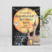 Haunted House, uitnodiging van de Halloween-partij (Staand voorkant)