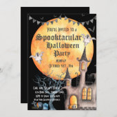 Haunted House, uitnodiging van de Halloween-partij (Voorkant / Achterkant)