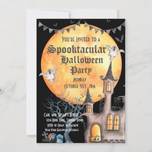 Haunted House, uitnodiging van de Halloween-partij