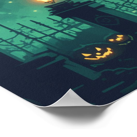 Haunted House under the Moonlight Poster (Hoek)