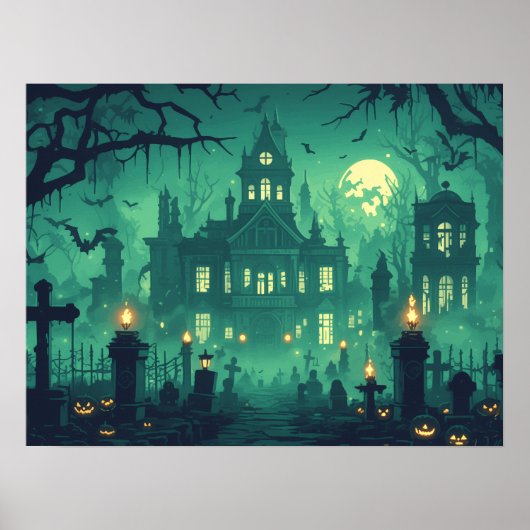 Haunted House under the Moonlight Poster (Voorkant)