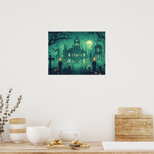 Haunted House under the Moonlight Poster (Keuken)