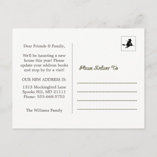 Haunted House verandering van adres Briefkaart (Achterkant)