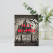 Haunted House Victoriaans  Halloween Party Briefkaart (Staand voorkant)