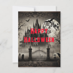Haunted House Victoriaans  Halloween Party Briefkaart