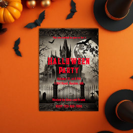Haunted House Victoriaans Halloween Party Kaart
