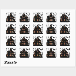 Haunted House Vierkante Sticker