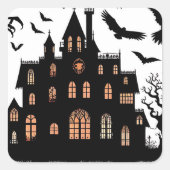 Haunted House Vierkante Sticker (Voorkant)