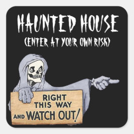 Haunted House Vierkante Sticker