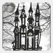 Haunted House Vierkante Sticker (Voorkant)
