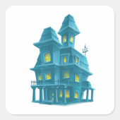 Haunted House Vierkante Sticker (Voorkant)