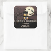 Haunted House Vierkante Sticker (Tas)
