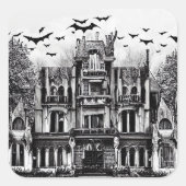 Haunted House Vierkante Sticker (Voorkant)