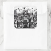 Haunted House Vierkante Sticker (Tas)