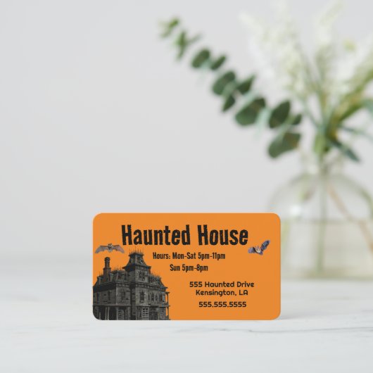 Haunted House Visitekaartje (Staand voorkant)