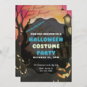 Haunted House Volle Maan Creepy Spooky Halloween Kaart (Voorkant / Achterkant)