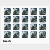 Haunted House Volle Maan Stickers (Vel)
