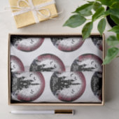 Haunted House Volle Maan Vleermuizen Gelukkig Hall Tissuepapier (Geschenk)