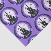 Haunted House Volle Maan Vleermuizen Gelukkig Hall Tissuepapier (Detail)