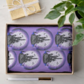 Haunted House Volle Maan Vleermuizen Gelukkig Hall Tissuepapier (Geschenk)