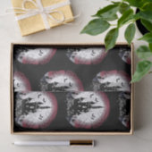 Haunted House Volle Maan Vleermuizen Gelukkig Hall Tissuepapier (Geschenk)
