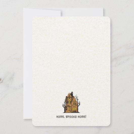 Haunted House Warming Party Kaart (Achterkant)