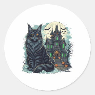 Haunted House Watcher beroemd gemaakt door Maine C Ronde Sticker