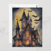 Haunted House Waterverf Briefkaart (Voorkant / Achterkant)