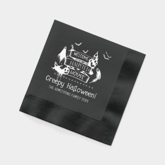 Haunted House Welkom bij Halloween Folie Servetten (Links)