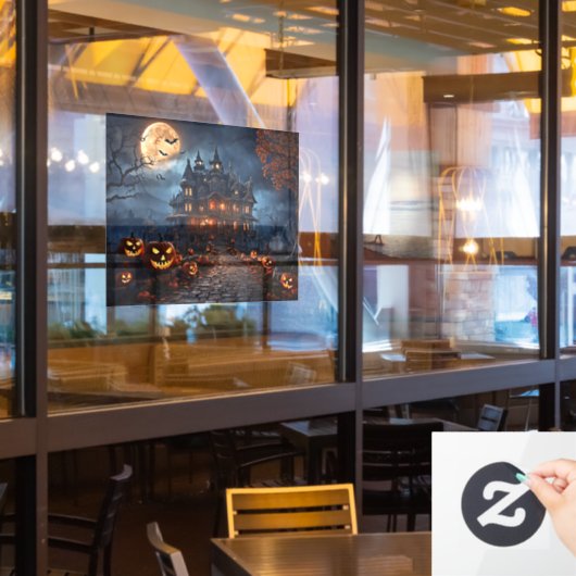Haunted House Window Cling Raamsticker (Restaurant Raam)