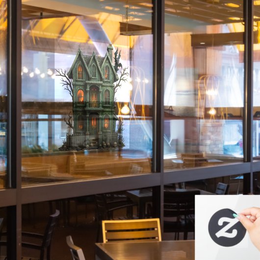 Haunted House Window Cling Raamsticker (Restaurant Raam)