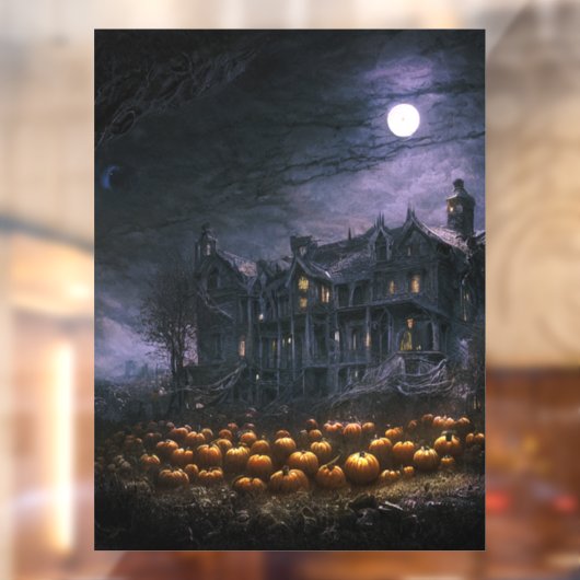 Haunted House Window Cling Raamsticker (Vel 2)