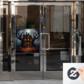 Haunted House Window Cling Raamsticker (Kantoordeur)