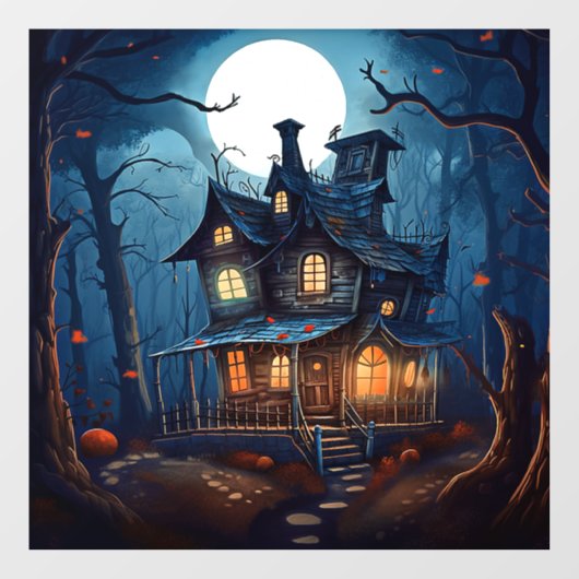 Haunted House Window Cling Raamsticker (Vel)