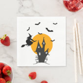 Haunted House Witch Sinaasappel en zwart servet (Insitu)