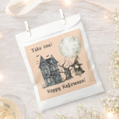 Haunted House Witch Spooky Halloween Party Bedankzakje (Geknipt)