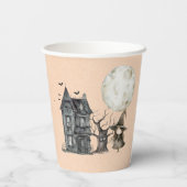 Haunted House Witch Spooky Halloween Party Papieren Bekers (Achterkant)