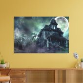 Haunted House Wrapped Canvas - Gothic Horror (Insitu (Woonkamer))
