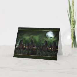 Haunted Houses Halloween Kaart