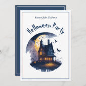 Haunted Houses Halloween uitnodiging (Voorkant / Achterkant)