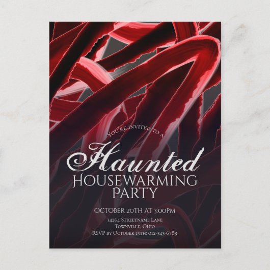 Haunted Housewarming Halloween Party Uitnodiging Briefkaart (Voorkant)